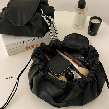 Női húzózsinóros kozmetikai táska utazási tároló sminktáska rendszerező Női sminktasak hordozható vízálló piperecikkek Szépségtok