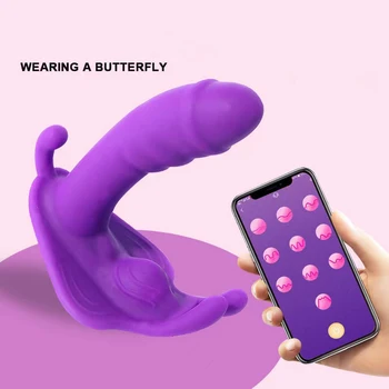  pillangó női vibrátor dildó nőknek APP Bluetooth hordható G-pont hüvely csikló stimuláció felnőttek szexuális játékok maszturbáció
