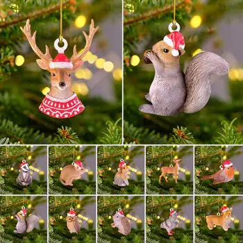 praktikus karácsonyi medál Többféle stílusú sündisznó medál Könnyen felakasztható karácsonyi mókus jávorszarvas bagoly függő medál dekoratív