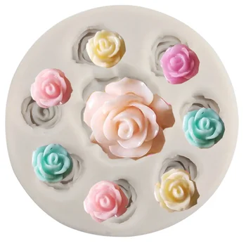 Rózsavirág szilikon formák DIY sütés Cupcake Topper Weddding Fondant torta díszítő eszközök Cukorka agyag csokoládé gumipaszta penész