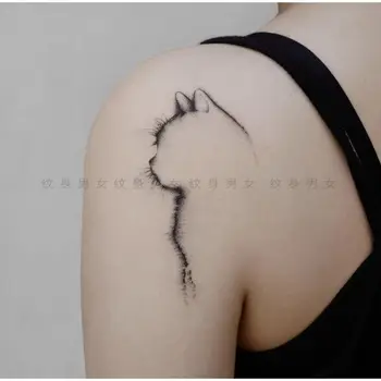 Tartós macska hamis tetoválás nőnek Férfi kar Art tetováló matrica Aranyos cica ideiglenes tetoválások vízálló Tatuajes Temporales