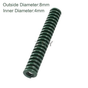 TH 8mm OD 4mm ID 70mm 80mm 90mm Hosszúság zöld Nagy teherbírású 65Mn fém acélhenger spirális bélyegző Kompressziós forma szerszámrugó