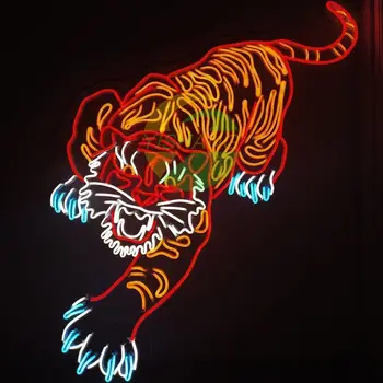 Tigris neon fények-tetováló szalon-bár KTV-testreszabott neonfények-anime neonfények-tevékenység dekoráció-LED logó-szoba dekoráció