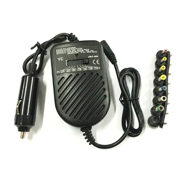 Universal 80W hordozható töltő LED automatikus autós adapter állítható tápegység adapter készlet 8 levehető dugó autó laptop