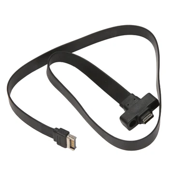 USB 3.1 előlapi E-Type C hosszabbító kábel, Gen 2 (10 Gbit/s) belső adapterkábel, 2 csavarral (50cm)