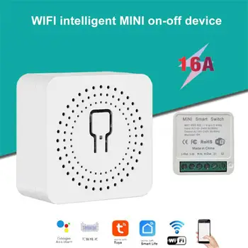 Wifi Mini Smart Switch 16A DIY villanykapcsolók 2 irányú vezeték nélküli intelligens otthoni be-ki eszköz Tuya Smart Life Alexa Google Home segítségével