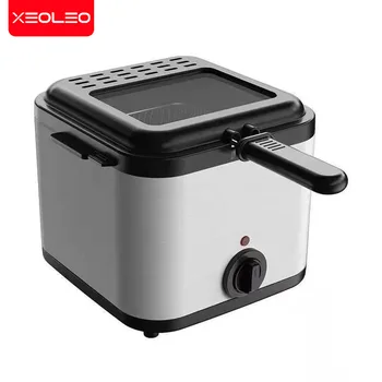 XEOLEO Kereskedelmi elektromos olajsütő rozsdamentes acél francia egyetlen 2.5L tartály háztartási sütőgép Gyártható chips / csirke