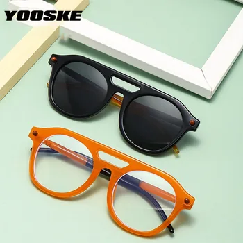 YOOSKE Fashion Double Beam pilóta napszemüveg Férfi női márka tervező Napszemüveg retro színátmenetes UV400 védőszemüveg Punk napszemüveg