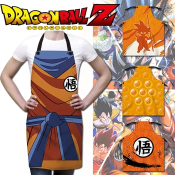 Új Dragon Ball kötény Son Goku Anime körül 3D nyomtatás deréksál kreatív vízálló foltálló konyha otthoni nyakkötény