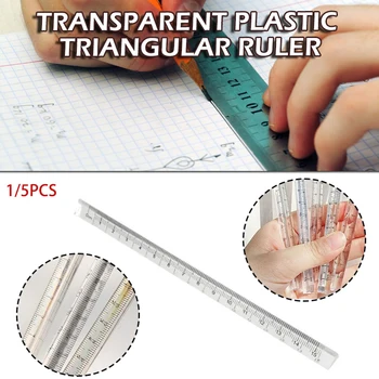 Új stílus átlátszó műanyag háromszög vonalzó Iskolai irodaszerek Irodaszerek 15cm Praktikus 1db / 5db Opcionális