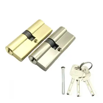 70 mm-es henger lopásgátló réz kettős nyitott zárú henger fa ajtókhoz / alumínium ajtókhoz kulccsal, univerzális ajtózáras henger