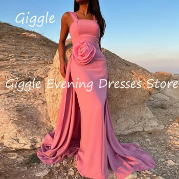 Giggle Satin sellő szögletes nyak formális elegáns báli ruha Virág padló hossza luxus estélyi csinos partiruhák nőknek 2023