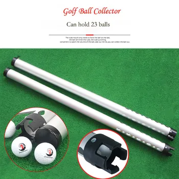 Golf Ball Picker Shag Tube - Alumínium ötvözet labdakioldó retrieverekkel A markoló picker pick up szopószerszám 23 golyót képes befogadni
