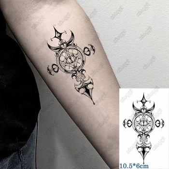 Vízálló ideiglenes tetováló matrica Magic Stick Flash tetoválások Fekete totem kar csukló ujj Hamis tatto testművészet nők